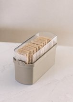 JQ Liv Cracker Bewaardoos Beige/Taupe - 100% luchtdicht - Altijd verse crackers! - Knackebrod