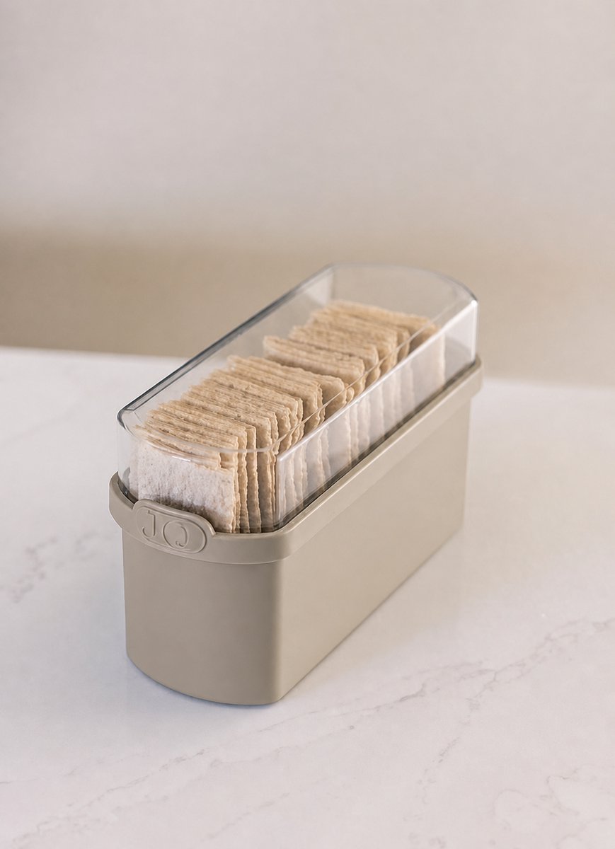 JQ Liv Cracker Bewaardoos Beige - 100% luchtdicht - Altijd verse crackers! - Knackebrod