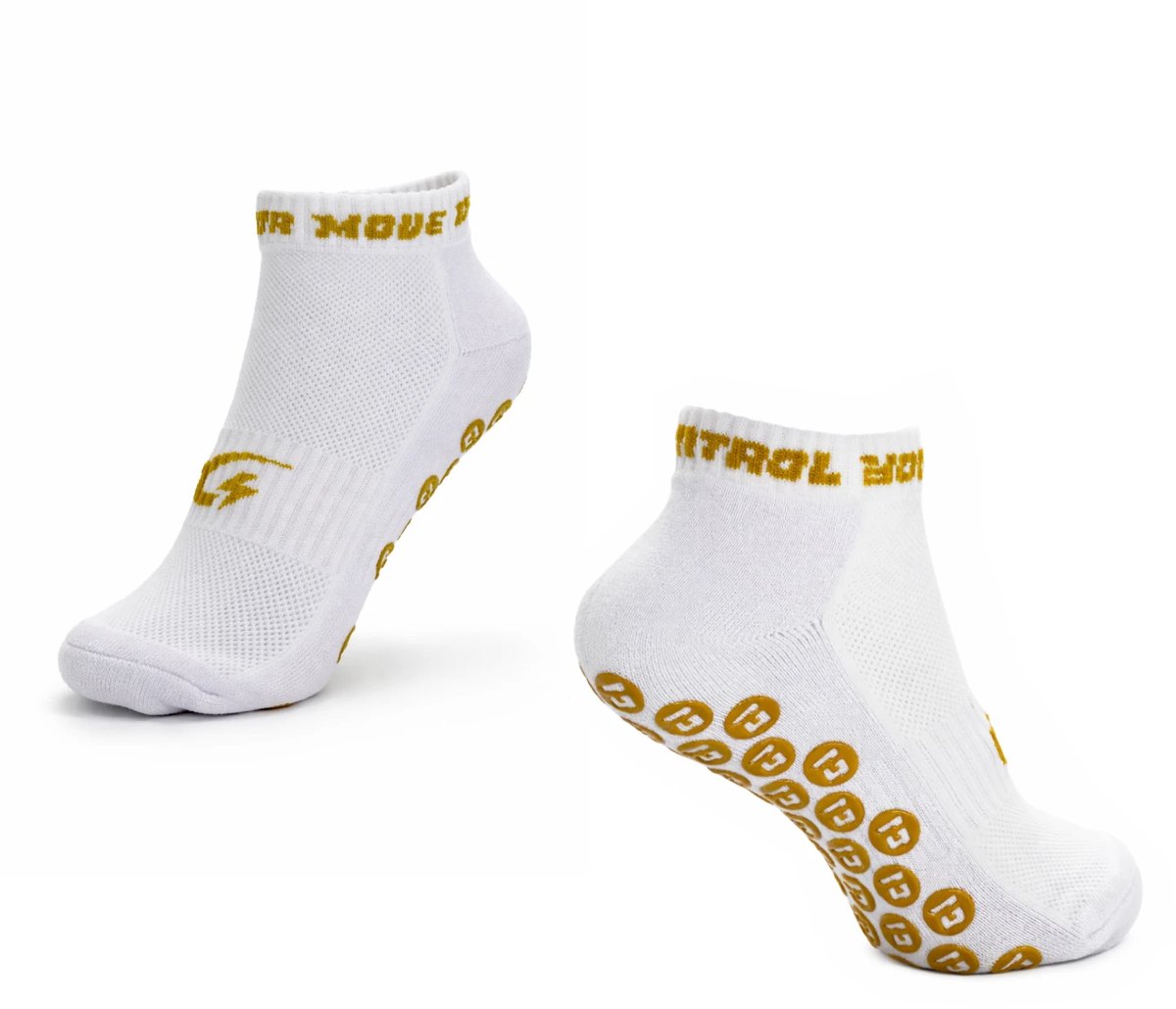 Gripsokken Enkelsokken Wit - Antislip Sokken voor Pilates, Yoga & Padel - Maat 35-38 - GXOX