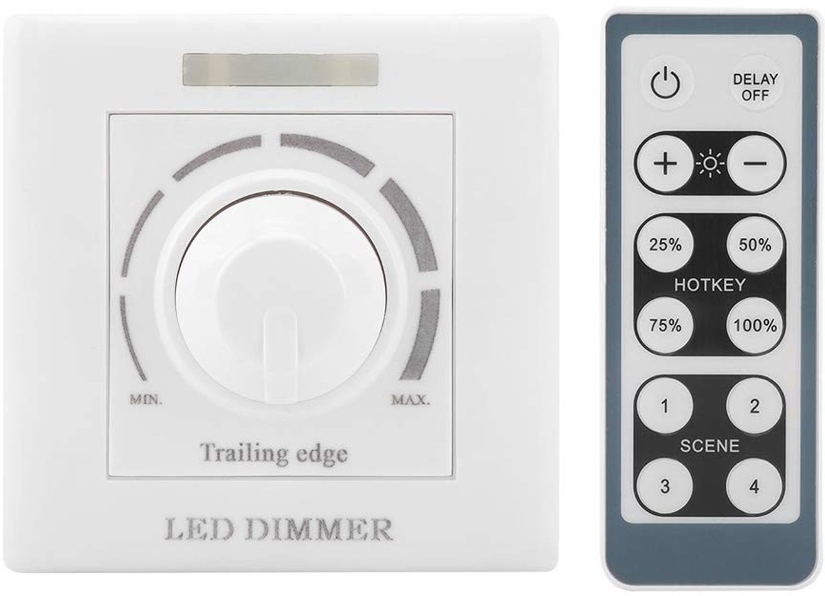 Allecto - Zerodis LED Dimmer Switch met IR Afstandsbediening - Dimbaar tot 200W, Geschikt voor 220V