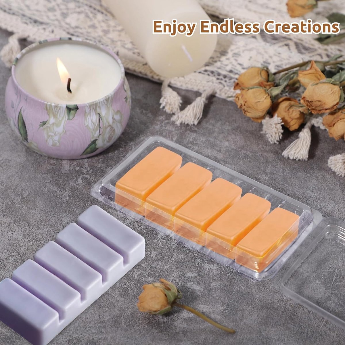 Wax Melt Containers - Clamshell Mallen - Kaarsen Maken - Veilig Klikdeksel - 50 Stuks - Tr