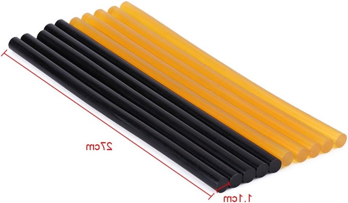 Kleurige Lijmstiften voor Onderhoud - 11mm x 270mm - 5 Zwarte en 5 Gele Sticks voor Auto Reparatie en Klussen