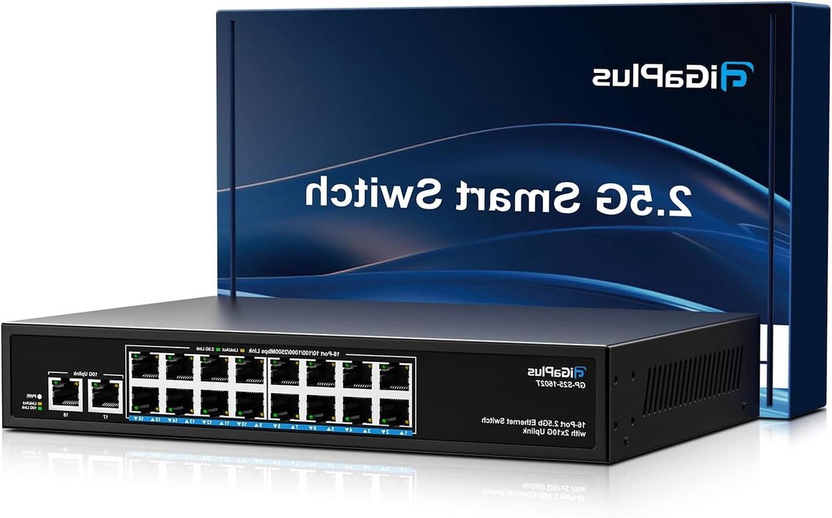 Netwerk Switch - Ethernet Hub - Snelle Dataoverdracht - 18 Poorten 2.5G/10G - 120Gbps Capaciteit - Zwart