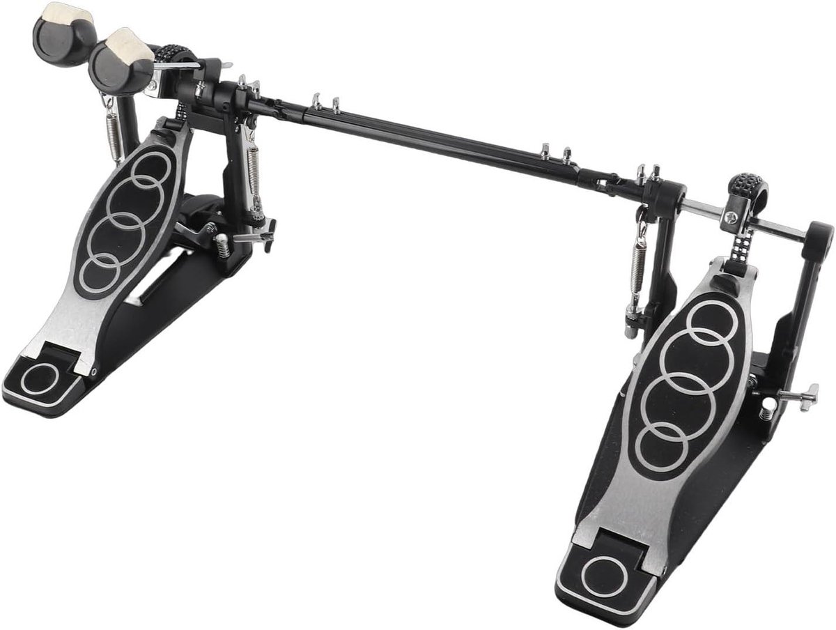 Dubbel Drumpedaal - Bassdrumpedaal - Muziek Maken - Dubbel Kettingsysteem - 389 Kilogram - Zilver