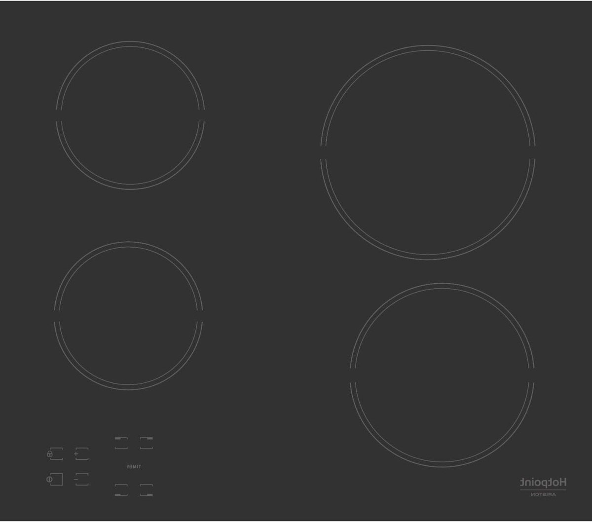 Keramische Kookplaat - Elektrisch fornuis - Nauwkeurig Koken - Restwarmte indicatoren - 58 x 51 cm - Zwart