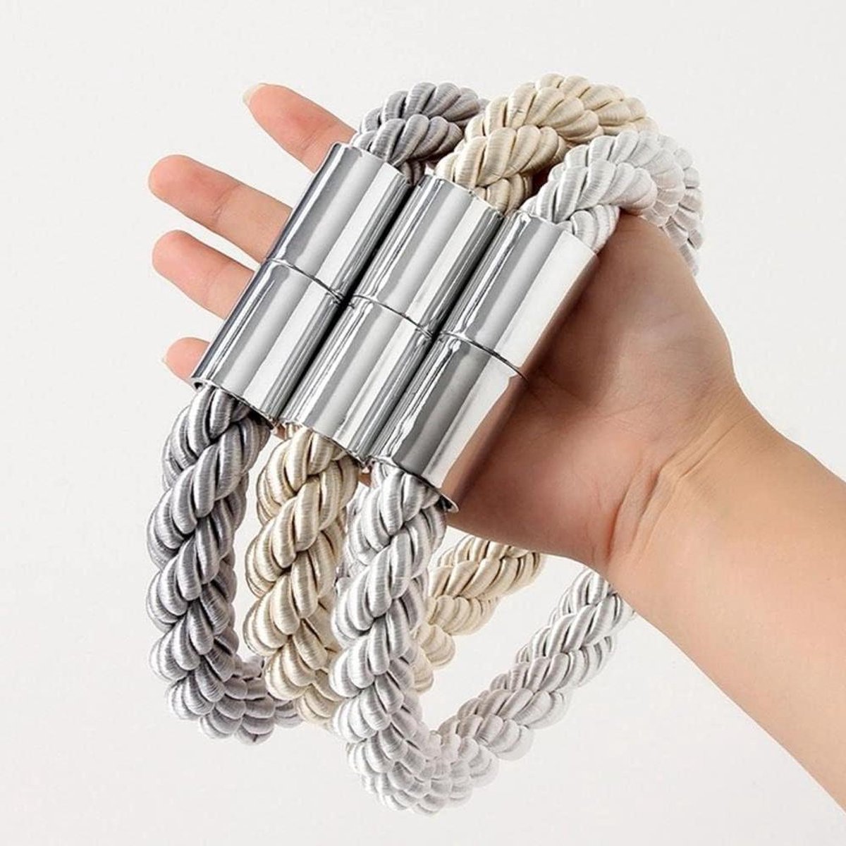 Gordijn Bindings - Magnetische Sluitingen - Raambekleding Houden - Punch-Free Installatie - 51 cm Lengte - Khaki
