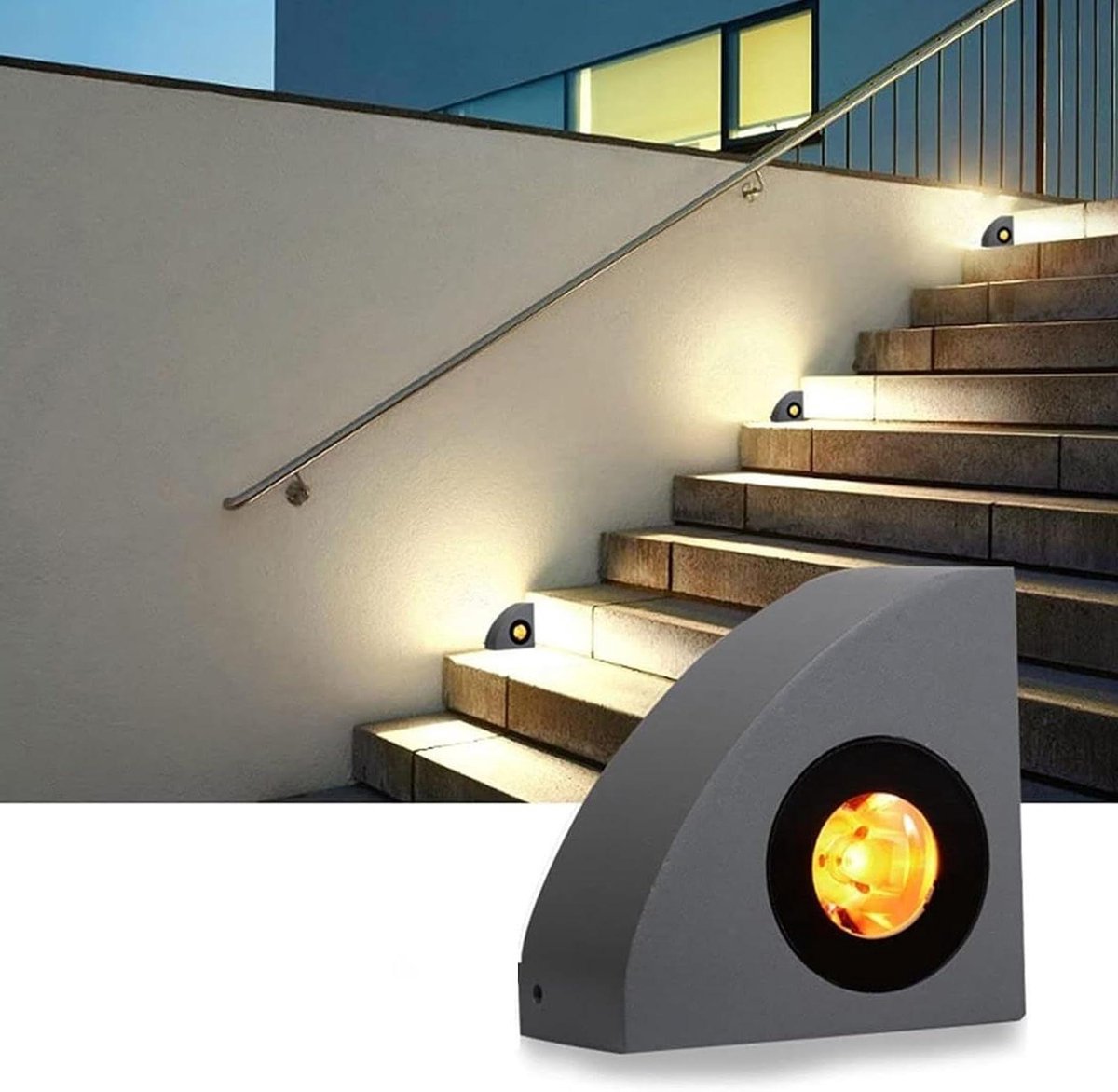 Driehoekige Trapverlichting - Wandlamp Hoek - Veilige Verlichting - IP65 Waterdicht - 220V AC - Geel