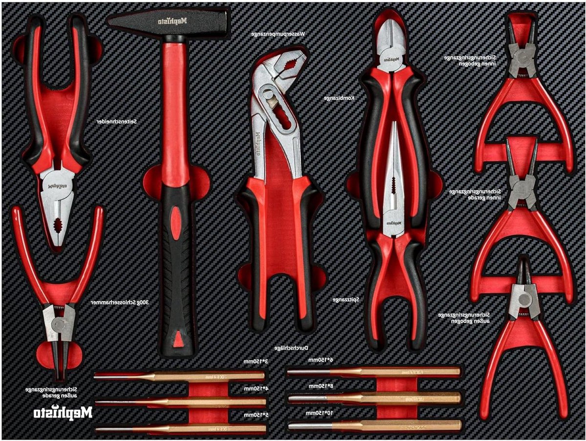 Tangenset met hamer - Handgereedschap set - Klus en reparatie - Chroom-vanadium staal - 300 gram hamer - Zwart