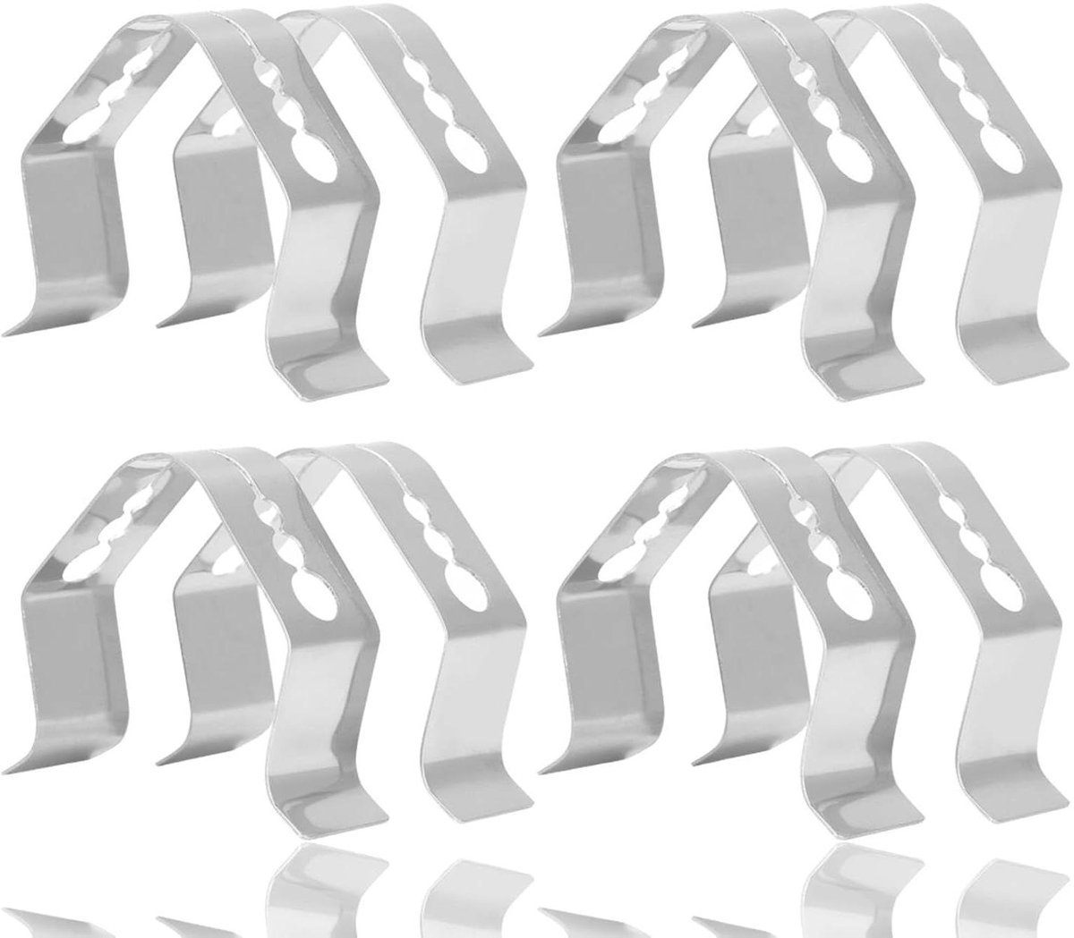 Sonde Houder Clips - Thermometer Clips - BBQ Temperatuur - 3 Gaten Ontwerp - 8 Stuks - Zilver