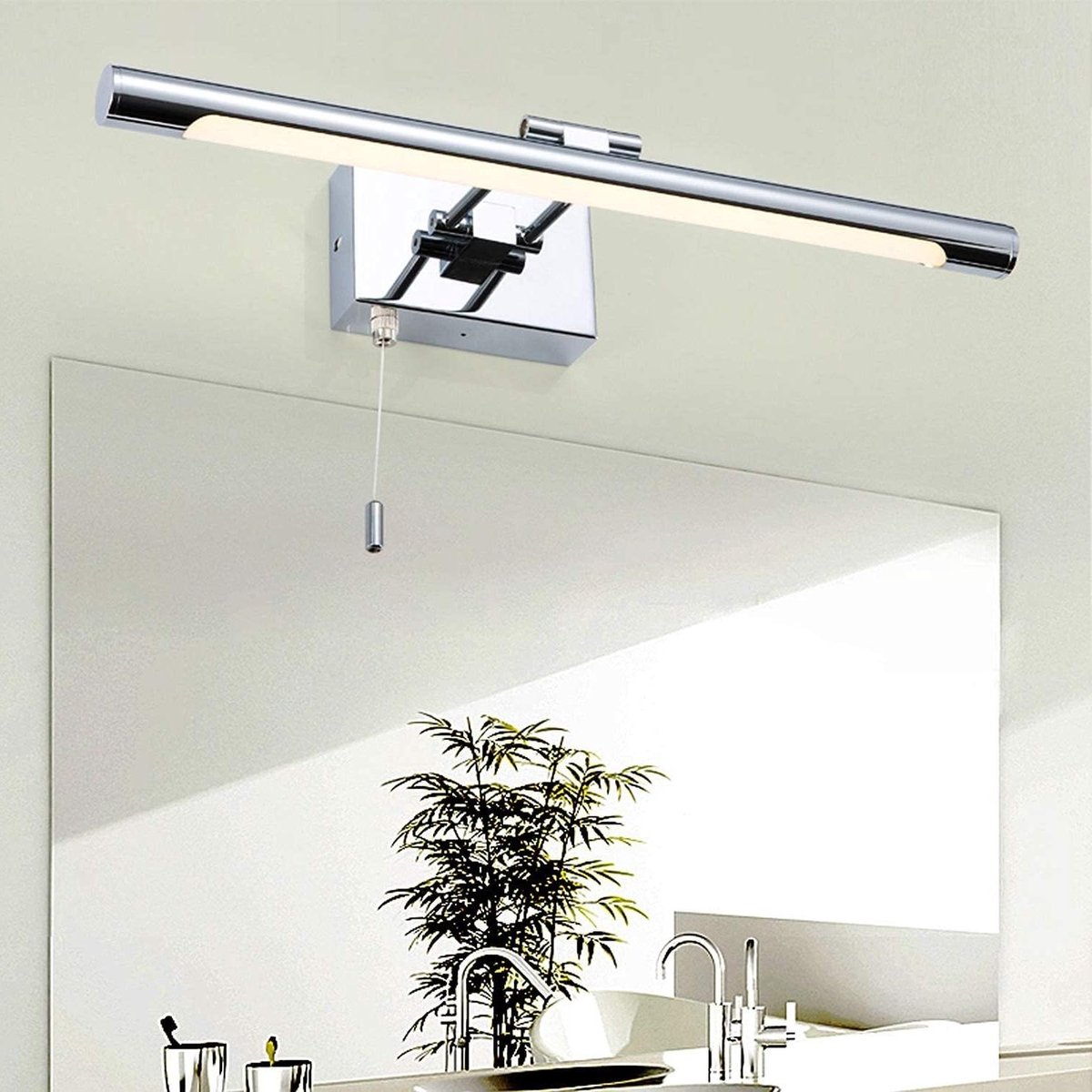 Badkamer spiegelverlichting - Kaptafel lamp - Make-up aanbrengen - Verstelbare arm - 43 cm - Chroom