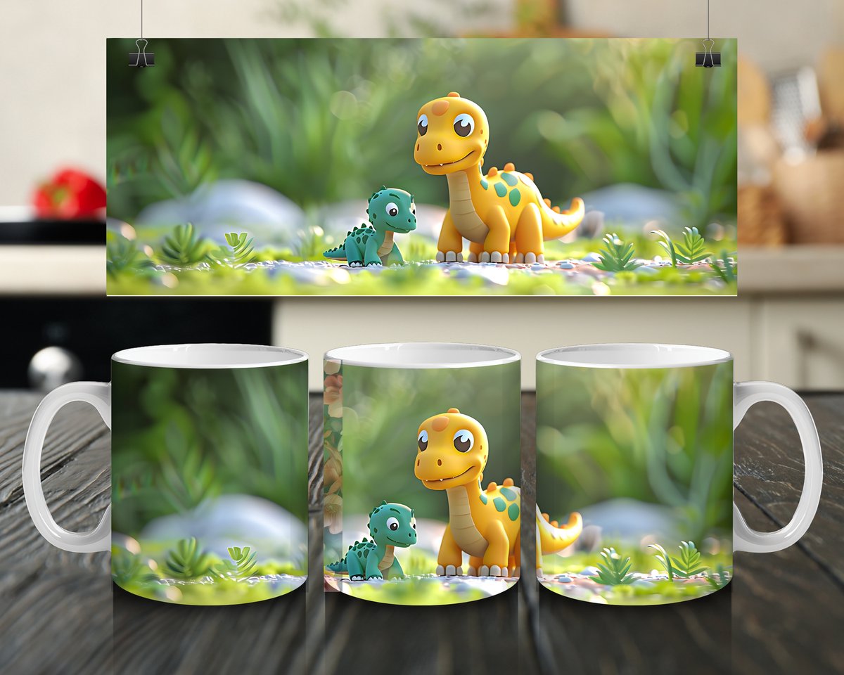 Jacintha's kadowinkeltje - mok 150 ml - dino- dinosaurus - drinkbeker
