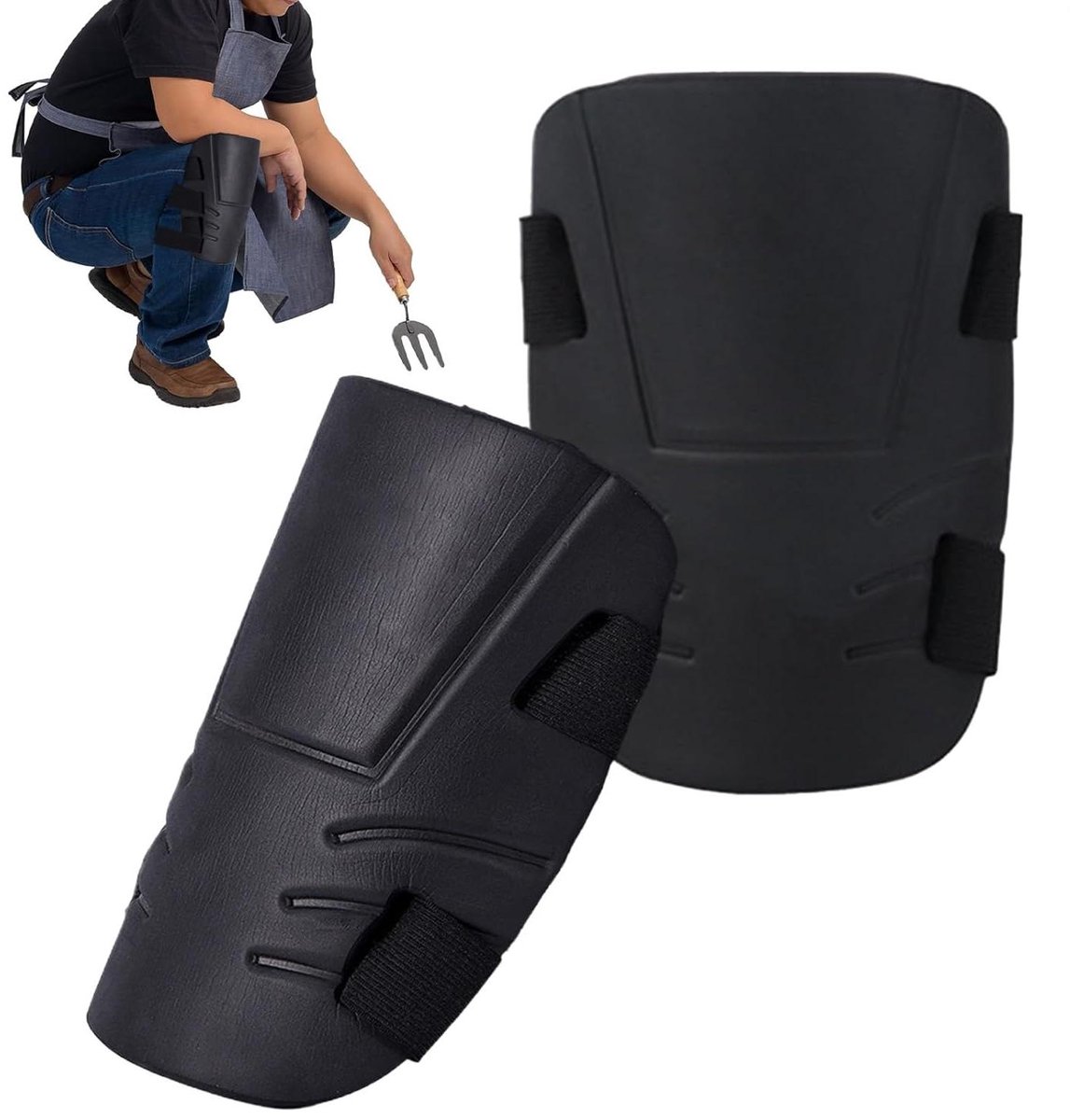 Tuin Kniebeschermers - Kniekussens Werk - Comfortabel Knielen - Ergonomische Schuimsteun - 22 x 17 x 5 cm - Zwart