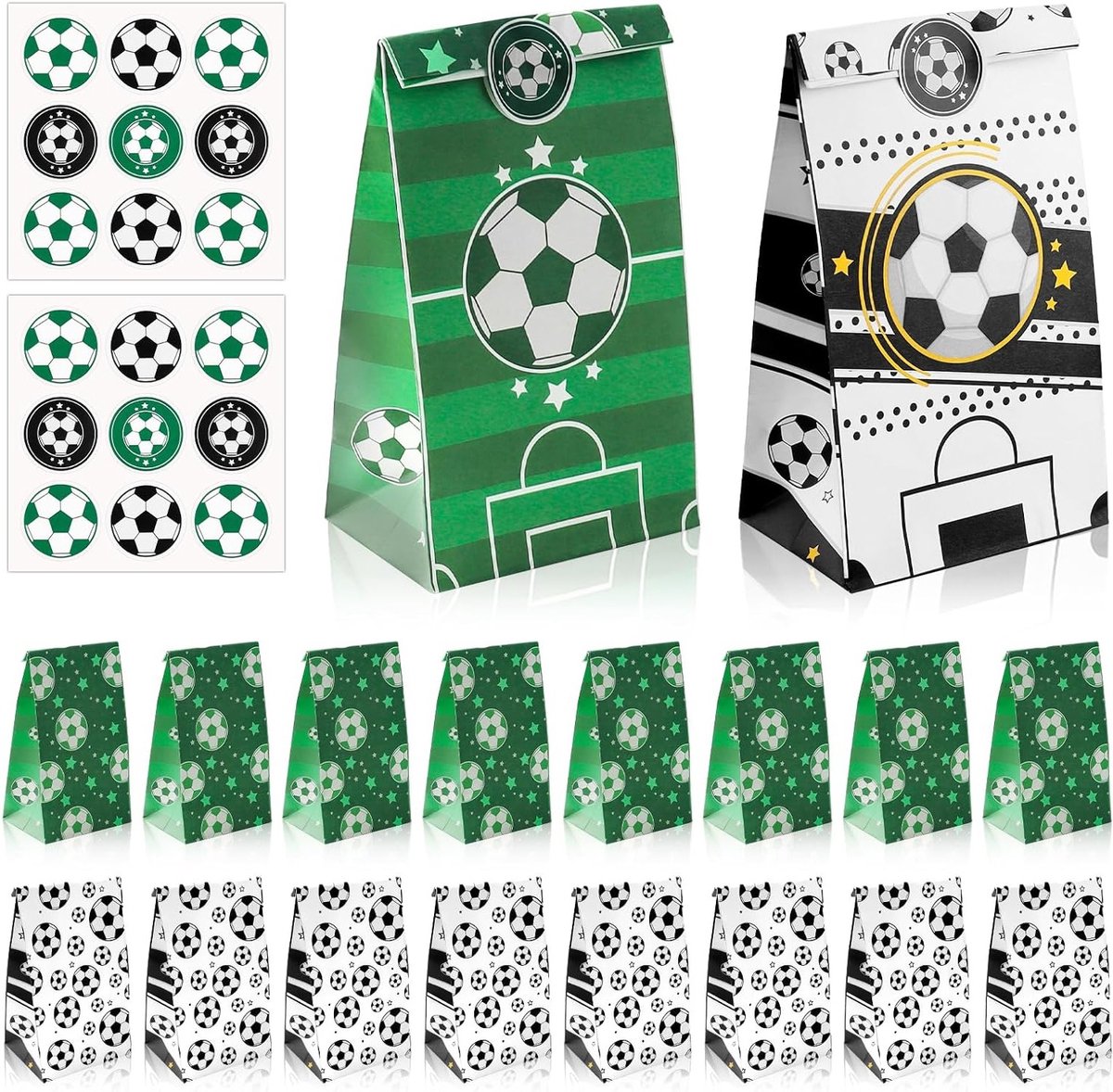1200x1178.jpg Papieren cadeauzakken voor voetbalthema met 18 stickers, ideaal voor kinderfeestjes en verjaardagen, ook geschikt voor Kerstmis - Afbeelding 1