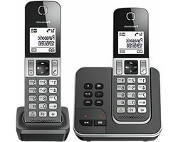 Draadloos Telefoon - Antwoordapparaat - Thuisgebruik - Stralingsvrij Eco Mode - 2 handsets - Zwart Grijs
