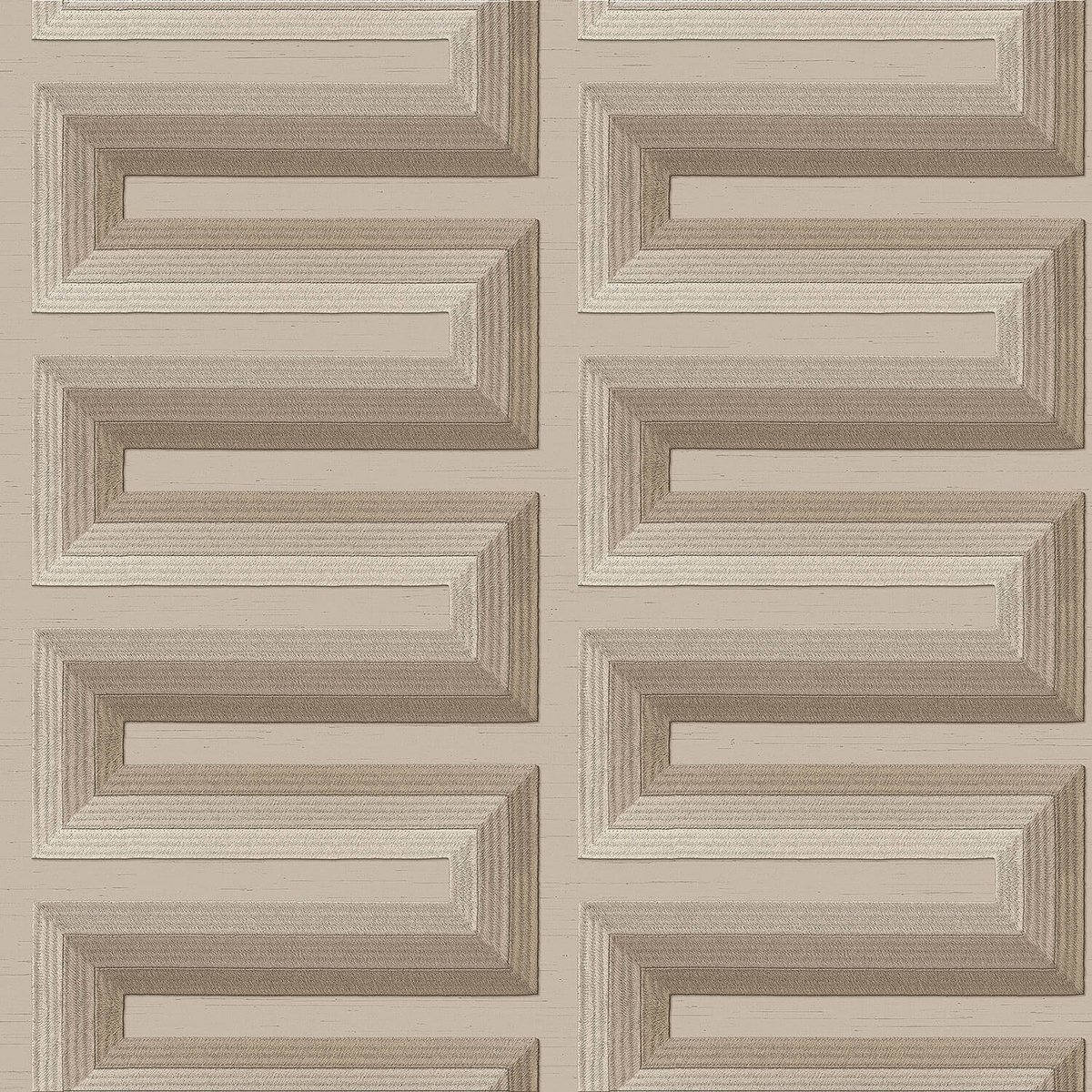 3D behang Profhome RE521074-DI vliesbehang hardvinyl warmdruk in reliëf gestempeld met geometrische vormen glimmend beige taupe beigegrijs 5,33 m2