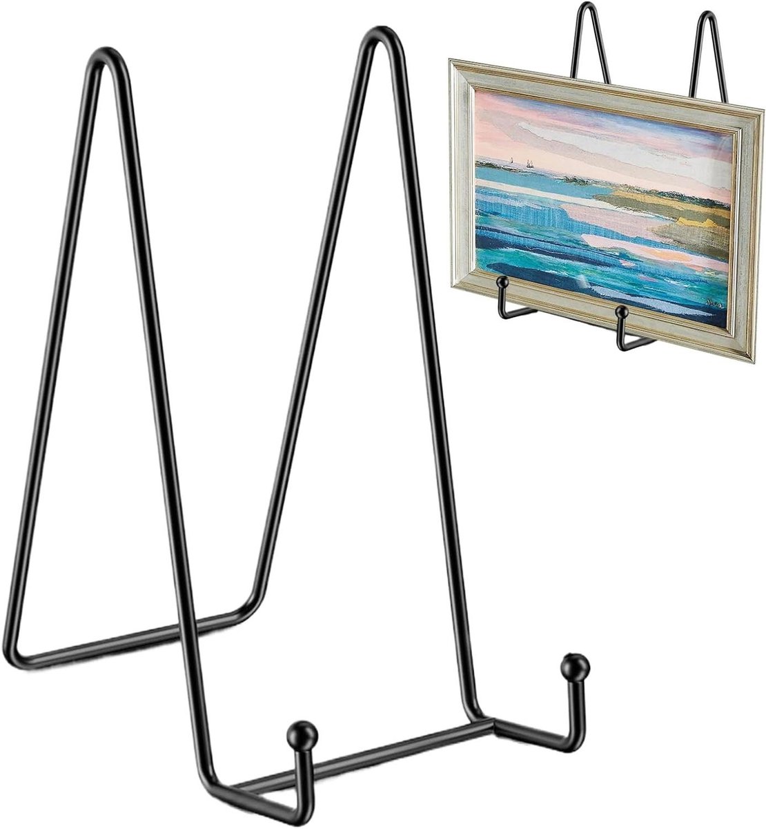 Decoratieve Standaard - Fotohouder Display - Presenteer Kunst - Vervormingsbestendig Metaal - Diverse Maten - Zwart
