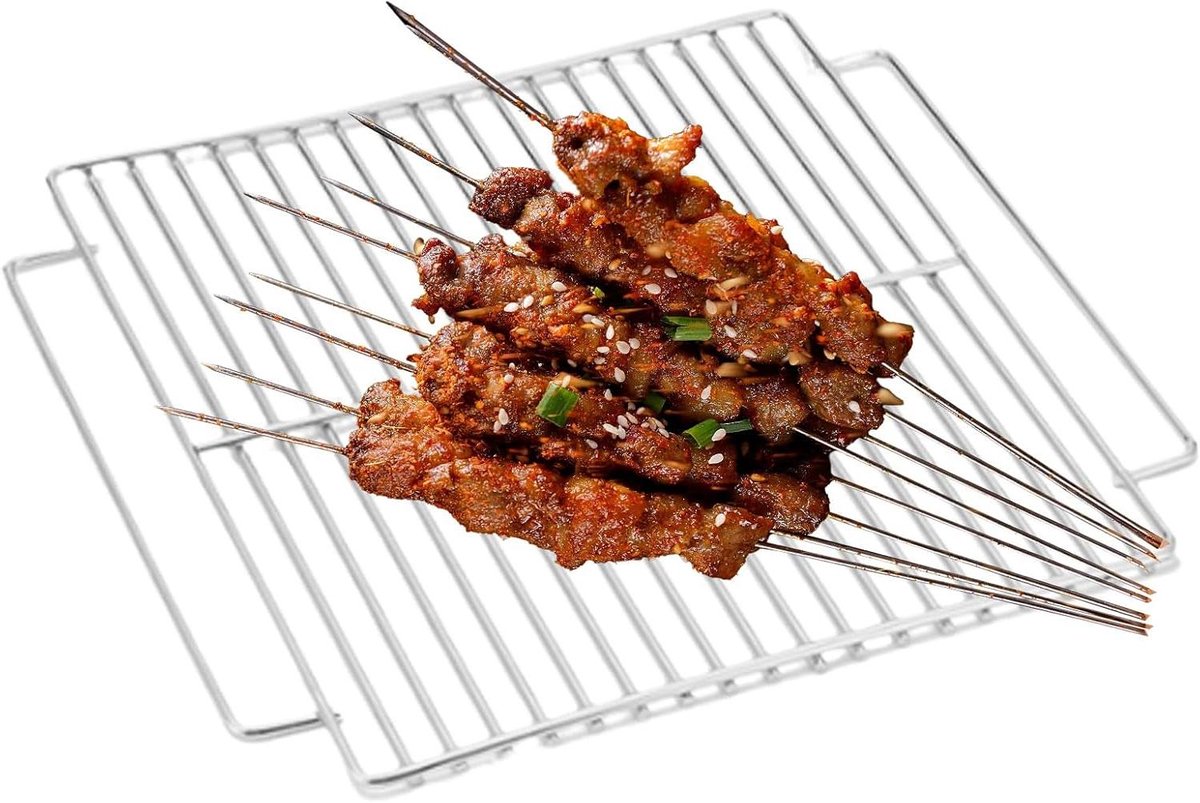 Grillrek Roestvrijstaal - Barbecue rooster - Buiten koken - Hoge temperatuur bestendig - 24 x 20 cm - Zilverkleurig