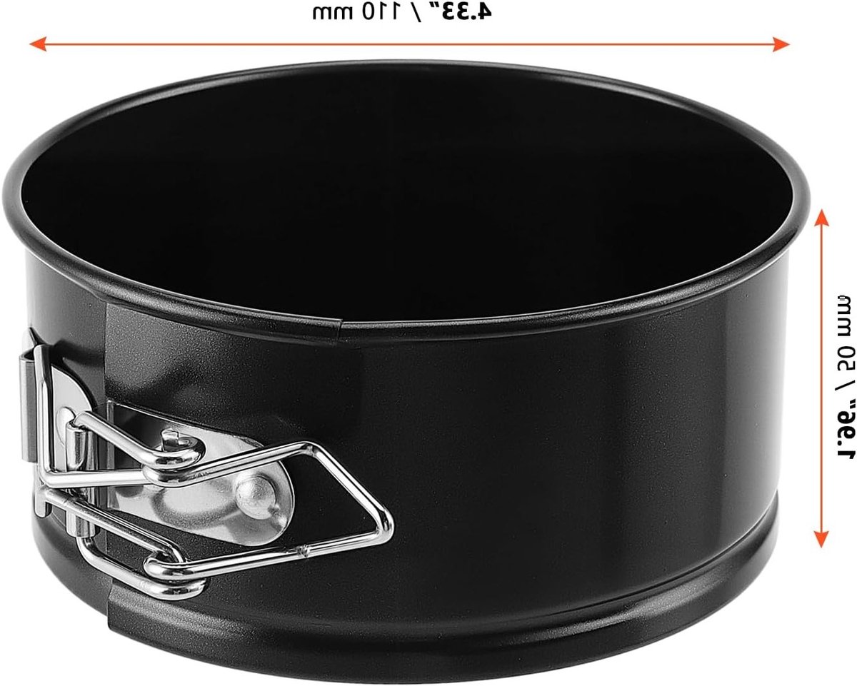 8 Pack 4 Inch Springvorm Cakevormen, Mini Ronde Taartvormen met Afneembare Bodem, Anti-aanbak Bakvorm voor Cheesecake en Gebak in de Keuken, Zwart – foto 7