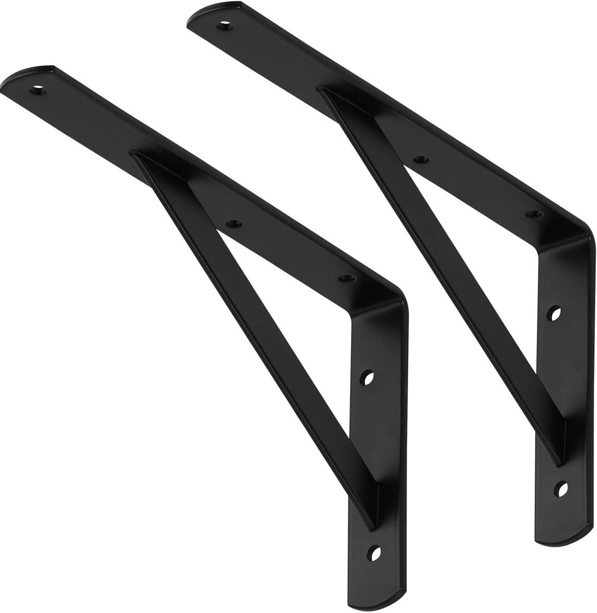 Plankdragers Set - Steunen voor planken - Planken monteren - Met stabilisatie dwarsbalk - 250 x 150 mm - Zwart