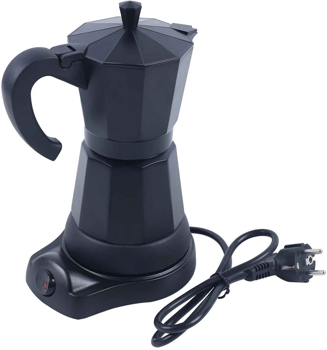 Casa Living Elektrisch Koffiezetapparaat - 300ML Capaciteit - Aluminium Moka Pot - Snel Koffiezetten - Compact Design - Zwart