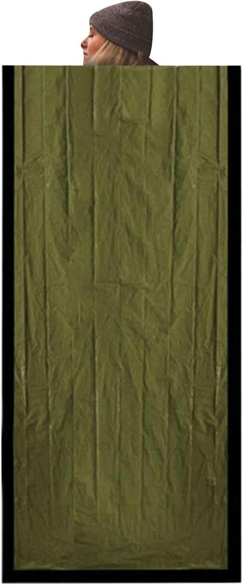 Kampeer Slaapzak - Lichtgewicht Tas - Buiten Overnachten - Waterdicht Thermisch - 266 x 91 cm - Groen
