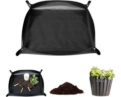 Waterdichte Plantmat 100x100cm, Vouwbare Tuinmat voor Verpotten, Zaailingen en Snoeien, Grote en Handige Tuinmat in Zwart