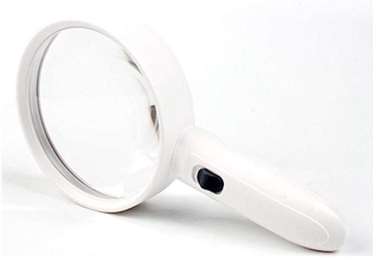 Vergrootglas met LED - Leesloep Lupe - Kranten Lezen - 10x Vergroting - 138mm Lens - Wit