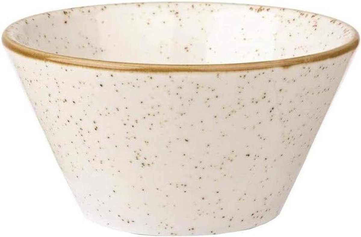 Kommen set - Serveer schalen - Eten serveren - Handbeschilderd design - 34 cl - Barley White