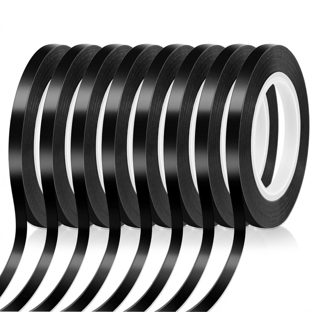 8 Rollen Zelfklevende Grafische Tape 3mm Zwart 66m - Rastermarkeringstape voor Whiteboard - Plakband Fijne Lijn voor Thuis, School, Kantoor - Doe-Het-Zelfprojecten