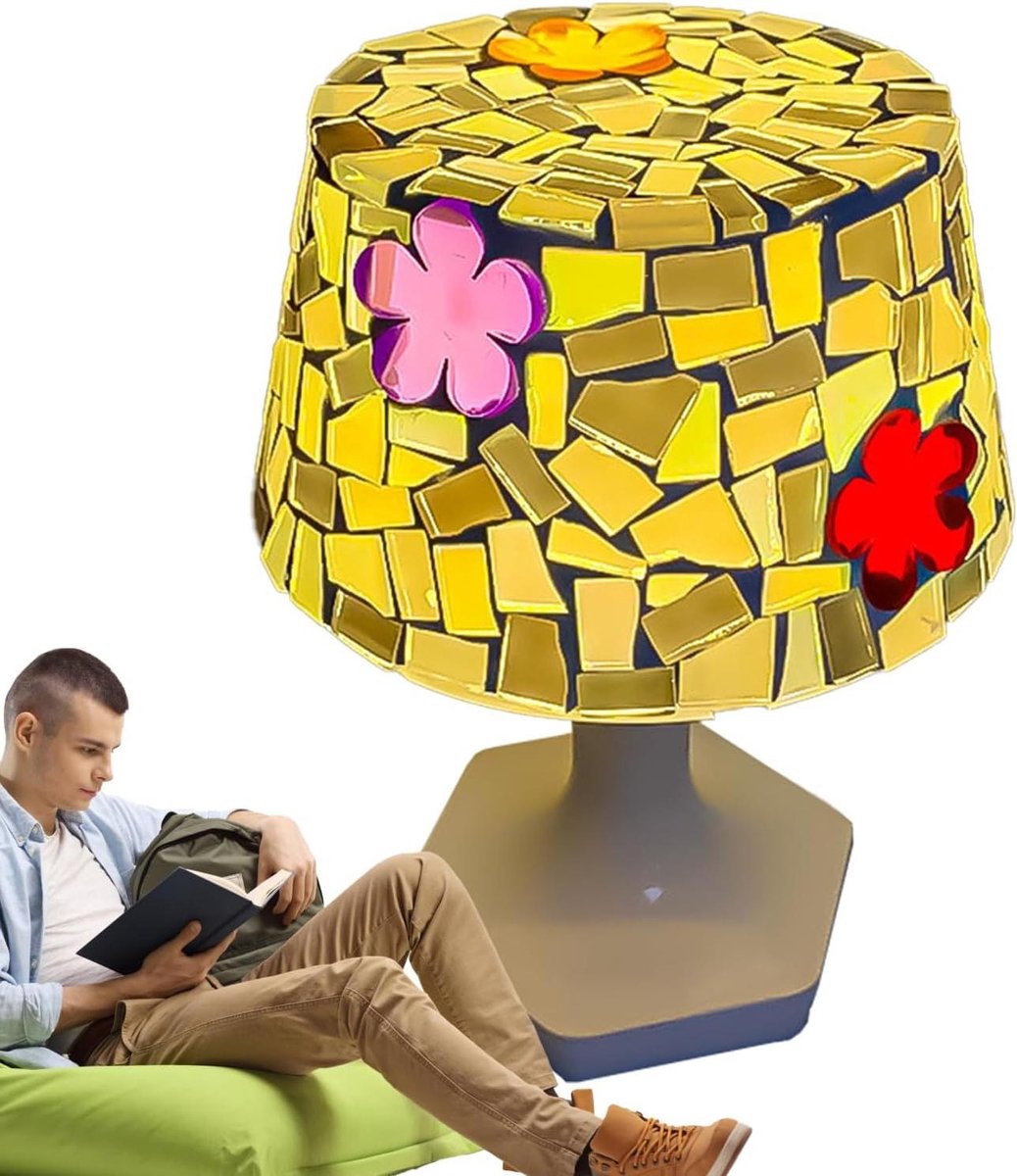Paddenstoel tafellamp - Handgemaakte nachtlamp - Sfeer creëren - USB oplaadbaar - Hoogte 17 cm - Meerkleurig