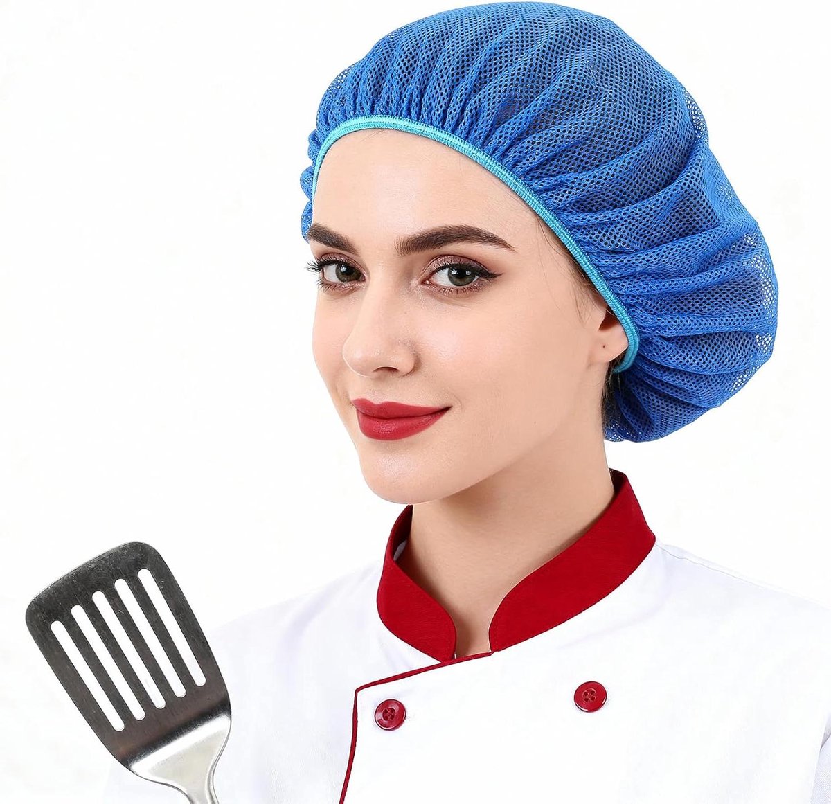 Haarnetten Elastisch - Net Covers - Hygiënisch Werken - Ademend Lichtgewicht - 6 Stuks - Blauw