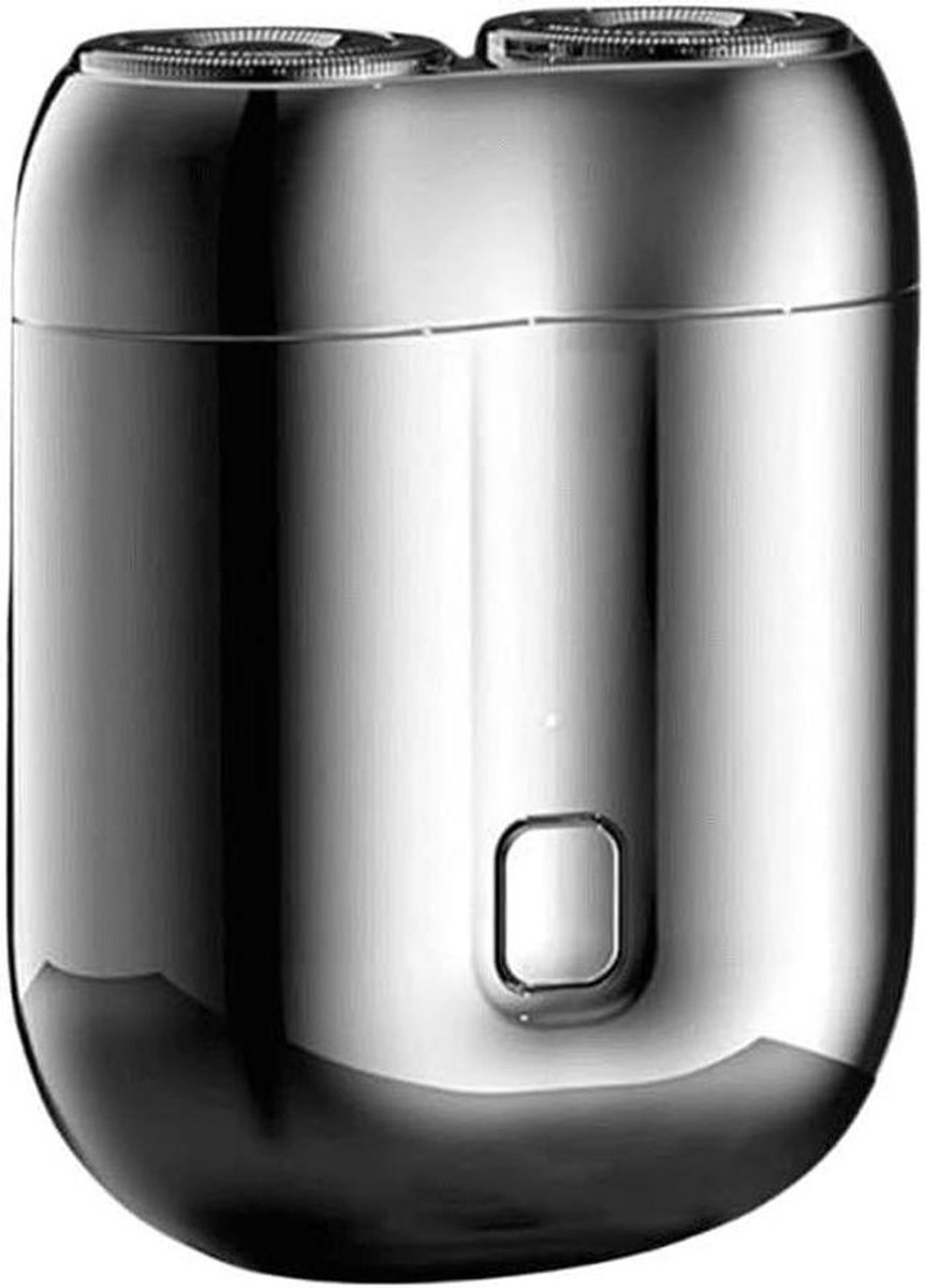 Elektrisch scheerapparaat - Dubbele kop - Glad scheren - 7500 RPM motor - Compact formaat - Zilver