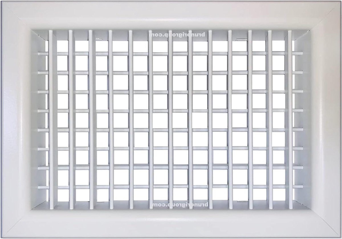 Ventilatierooster Aluminium - Wandrooster Zwenkbaar - Luchtstroom Reguleren - Dubbele Draad Zwenkbaar - 400x400 mm - Wit