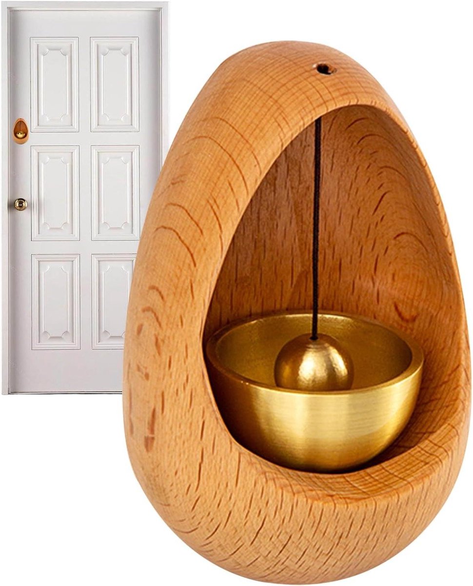 Magnetische deurbel - Houten bel - Winkel ontvangst - Solide structuur - 10 x 5.5 cm - Houtkleur