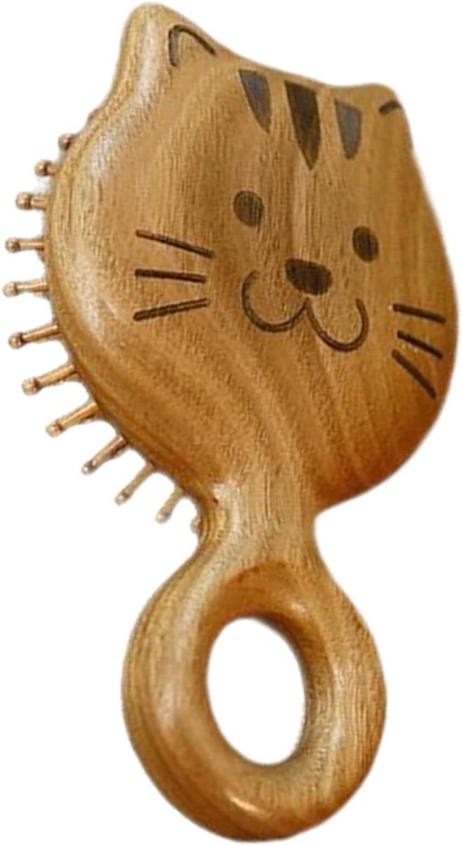 Hoofdhuid Massage Borstel - Haar Massager - Stress Verlichting - Ergonomisch Ontwerp - 16 x 10 x 5 cm - Houtkleur