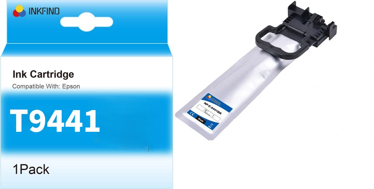 INKFIND T944 Zwart Inktcartridge compatibel met Epson T944 (T9441) Hoge Capaciteit - 1-pack Zwart*1