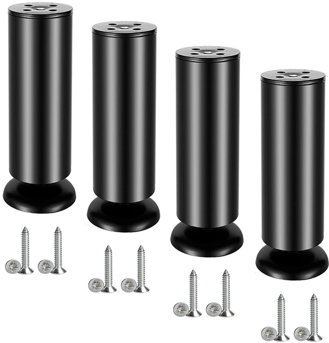 Qrity 4-delige 15cm RVS Meubelpoten - Duurzaam voor Sofa, Tafel en Kasten