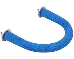 Store_9 - U-vormige Hout Vogelzitstok - Natuurlijk Hout - Voor Papegaaien en Vogels - Blauwe Kleur - Vogelaccessoires - Vogelverzorging - Hoogwaard...