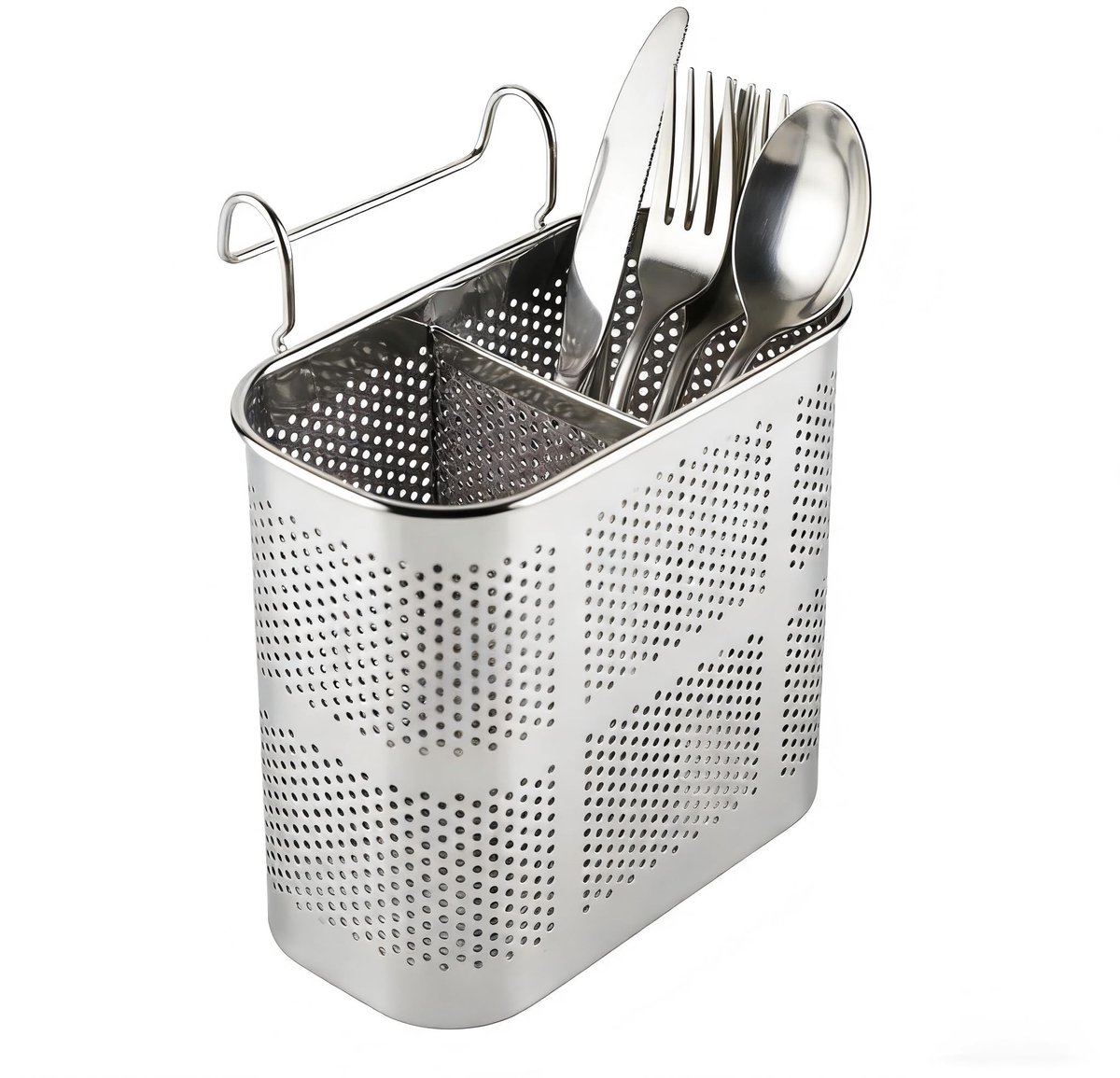 Stainless Steel Chopstick Holder met 2 Compartimenten - Keuken Organizer