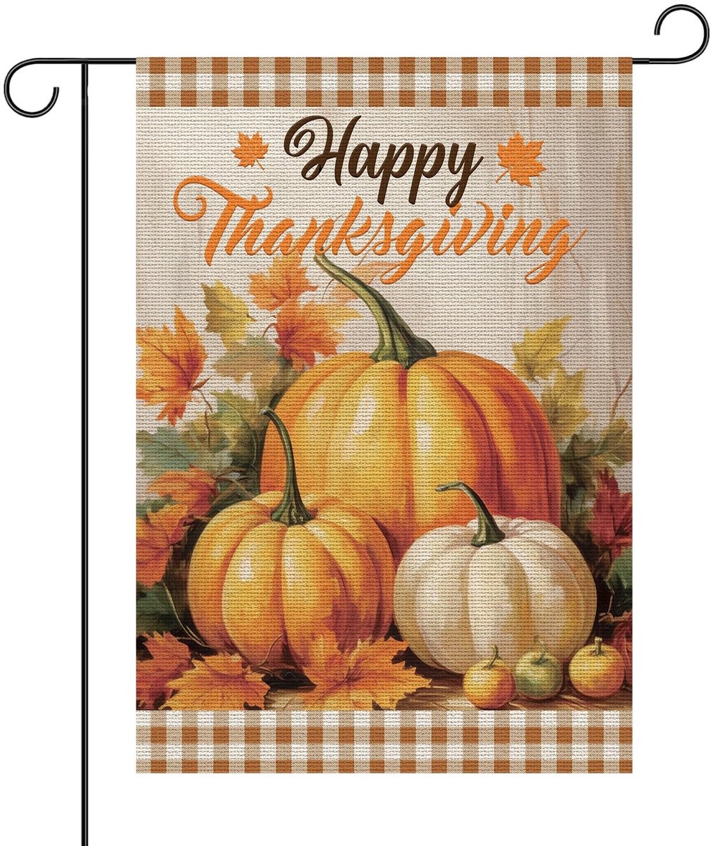 aladdien - Thanksgiving Tuinvlag - Dubbelzijdig - 30x45cm - Herfsttuinvlag - Pompoen - Voor Buiten - Oogst Decoratie