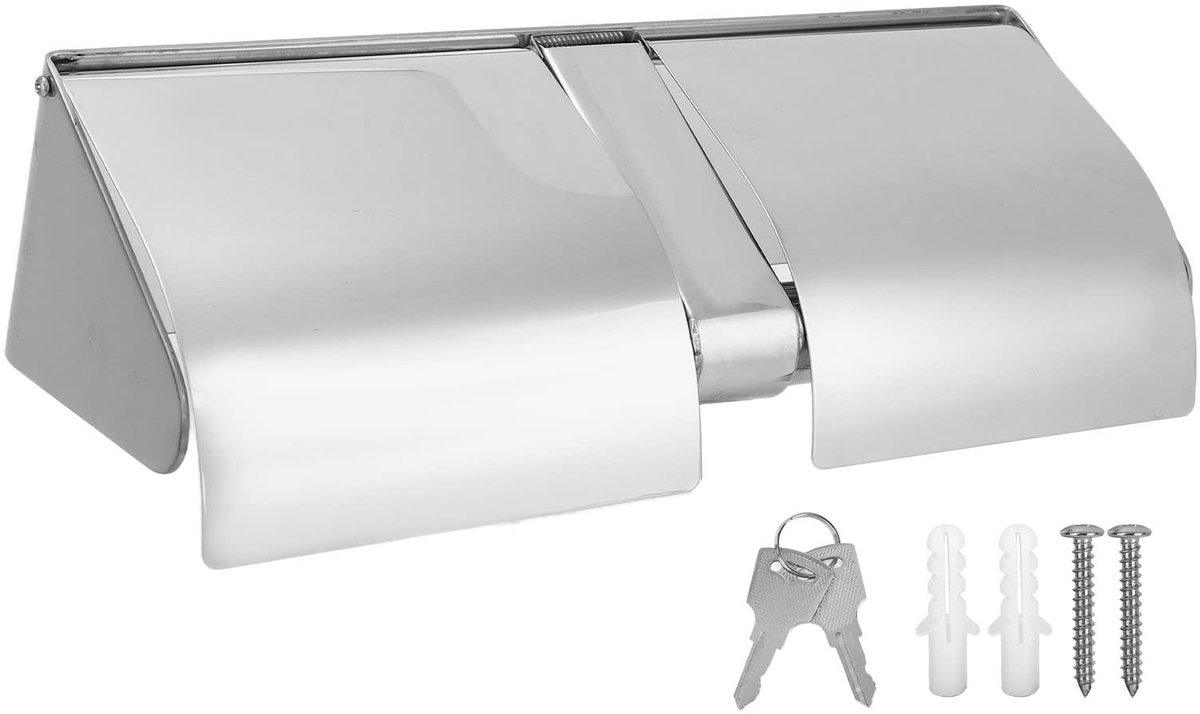 aladdien - Dubbele Toiletrolhouder - Toiletpapier Dispenser - Wandmontage met Slot - Dual Roll - Geschikt voor Thuisgebruik - Modern Design