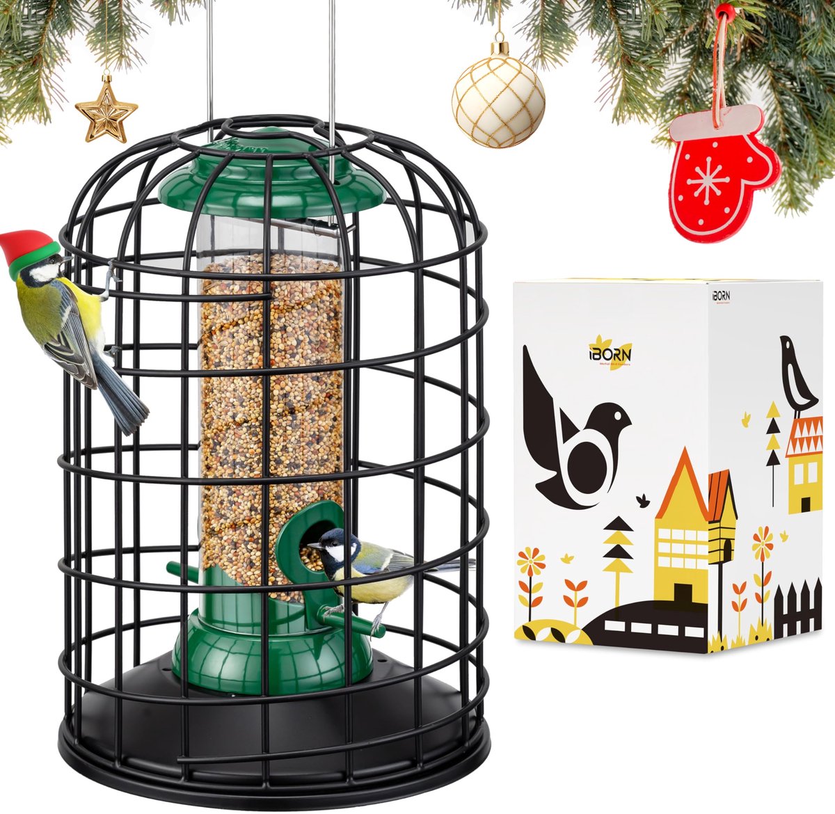 Allecto - Vogelvoederdispenser - Voederzuil voor kleine vogels - Robuust metalen ontwerp - Duifbestendig - Ideaal voor wilde vogels - Voorzien van ...