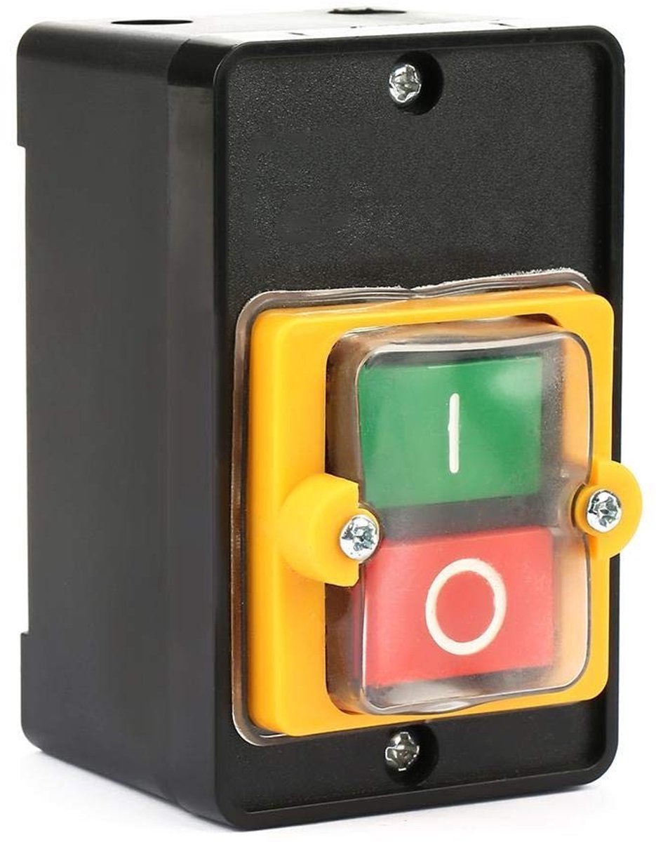 aladdien - Waterproof Push Button Switch - 10A On/Off - Ideaal voor Mechanische Apparatuur - 380V - Duurzaam en Betrouwbaar - Geschikt voor Textielm..