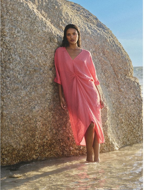 Next - Dames - N.Premium gedraaide jurk - Roze