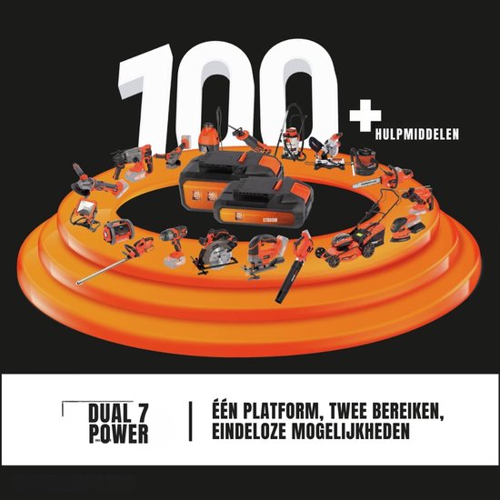 KAD® Elektrische Onkruidborstel Machine - 400W - Inclusief 2 Wisselborstels (Staal & Nylon) - Verstelbare Telescoopsteel - Oranje - 127cm x 15cm x 13cm van Merkloos	 — afbeelding 3
