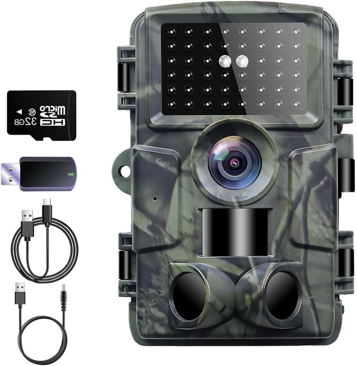 Wildcamera HD - Natuurcamera - Wildlife Monitoren - WIFI Niet-lichtgevend - 60MP 4K - Zwart