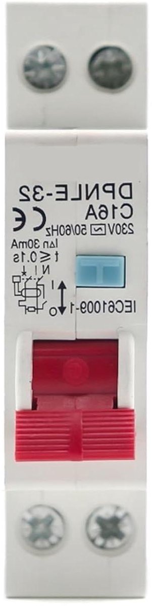 Aardlekschakelaar - Groepsschakelaar - Elektrische Veiligheid - Overstroom Lekbescherming - 18 mm - Wit