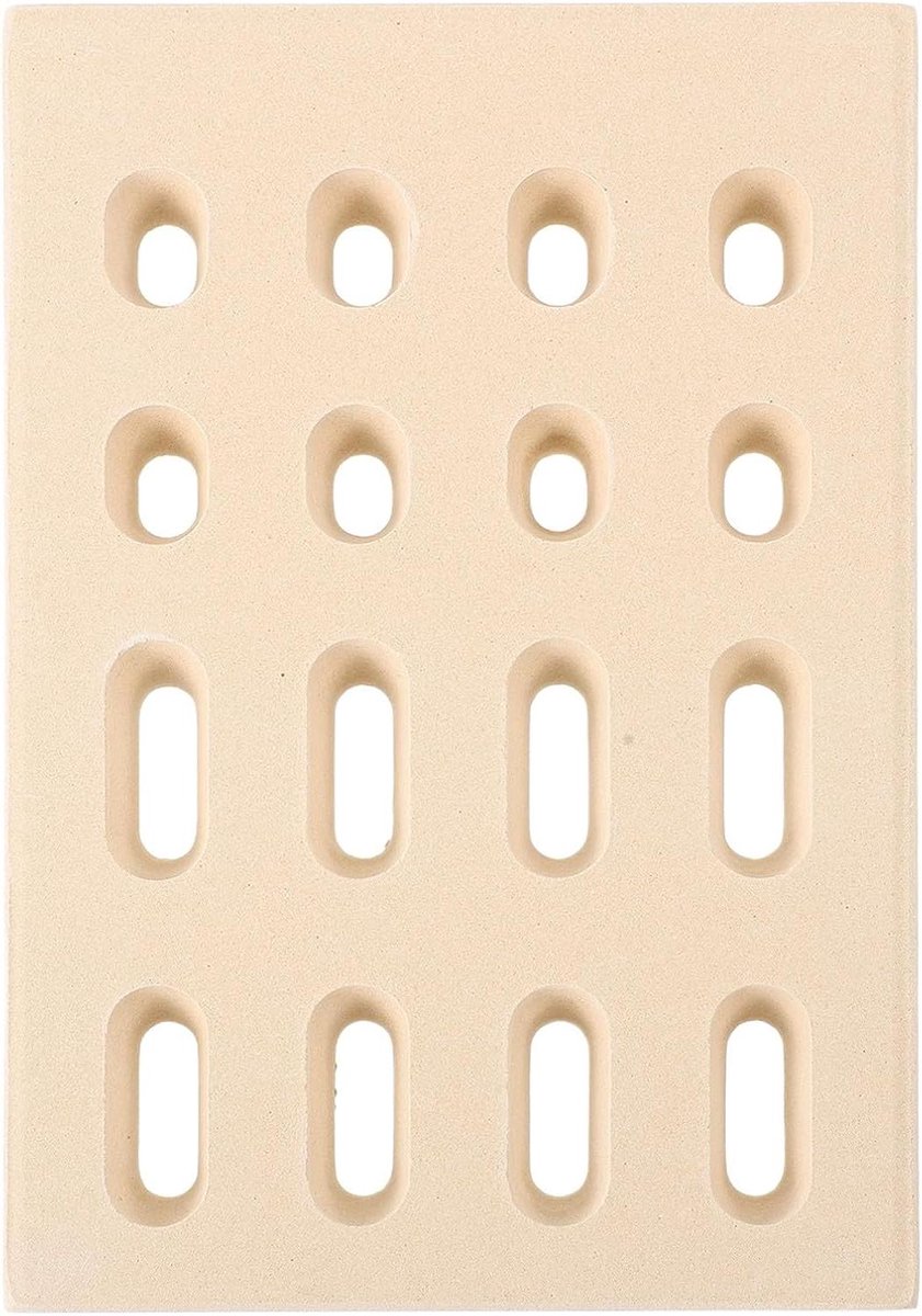 Keramische warmteverdeler Grillstenen Barbecue verbeteren Universele pasvorm 18 x 12 cm Beige