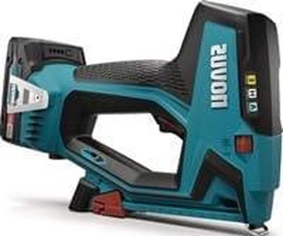 Accu nietmachine - Tacker - Bevestigingswerkzaamheden - Verwerkt klemmen en spijkers - Tot 16 mm - Blauw
