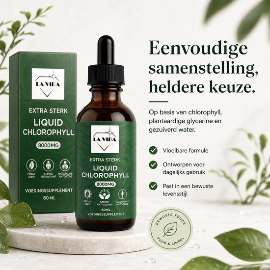 Chlorofyl Druppels - Extra sterk - 8000MG - Met E-BOOK - Chlorophyll Liquid - Vloeibaar - Supplement - Gua Sha - Chlorofyll Drops - Chlorella - Chlorofil Water - Chlorophyll drops - Superfood - chlorella